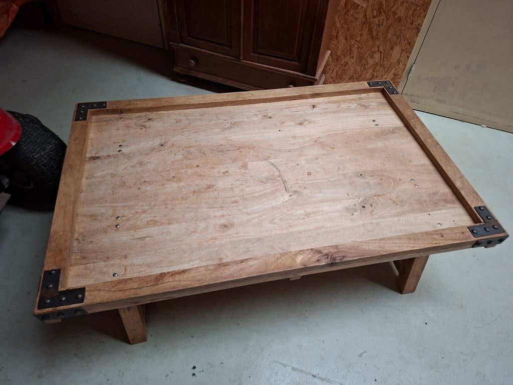 Teakhouten Salontafel, Ophalen, Gebruikt, 100 tot 150 cm, Teakhout