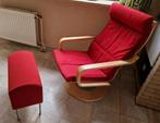Zeldzame vintage IKEA POÄNG draaifauteuil + hocker, Huis en Inrichting, Fauteuils, Ophalen, Gebruikt, Stof, Vintage Ikea