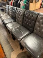 Grijze lederen stoelen (6 stuks), Ophalen, Gebruikt, Leer, X