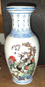 Vintage Chinese Vaas met Kraanvogels, Antiek en Kunst, Antiek | Vazen, Ophalen of Verzenden