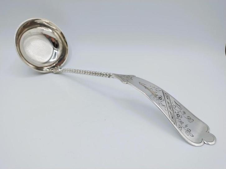 Zilveren soeplepel, J. Schijfsma Jz, Sneek, 1888, Antiek en Kunst, Antiek | Goud en Zilver, Zilver, Verzenden