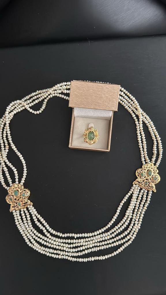 Exclusieve Marokkaanse ketting + ring, Sieraden, Tassen en Uiterlijk, Kettingen, Zo goed als nieuw, Zilver, Goud, Ophalen of Verzenden