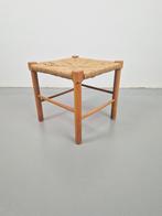 Vintage Deens papercord kruk rope stool beuk mid century '60, Gebruikt, Ophalen of Verzenden, Hout