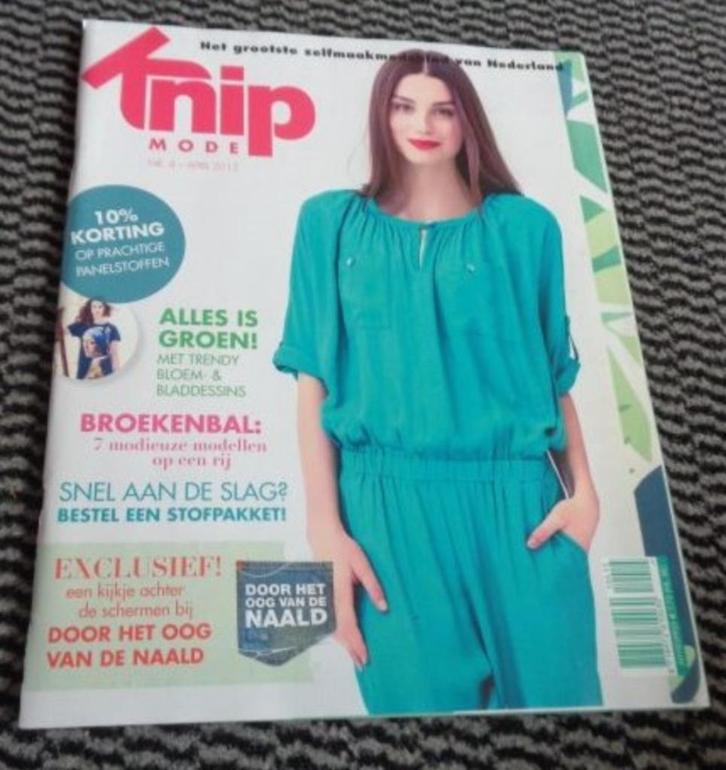 Knipmode nummer 4 april 2015 oa.: tuinbroek, jumpsuit, Hobby en Vrije tijd, Kledingpatronen, Zo goed als nieuw, Vrouw, Knipmode