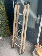 Deelbare houten ladder, Doe-het-zelf en Verbouw, Ladders en Trappen, Ophalen of Verzenden, Gebruikt, Ladder, 2 tot 4 meter