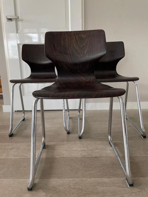 Vintage ‘60 Pagholz Flotötto design stoel, Huis en Inrichting, Stoelen, Gebruikt, Drie, Overige materialen, Bruin, Ophalen
