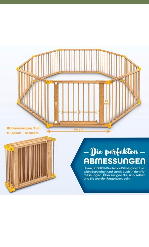 KIDUKU Box 7,2m XXL Opvouwbaar met Deur, Kinderen en Baby's, Boxen, Nieuw, Overige vormen, Ophalen of Verzenden