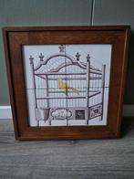 Schilderij tegel plateau vogelkooi, Antiek en Kunst, Ophalen