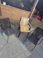 6 tuinstoelen (4x zwart, 2x geel), Ophalen, Gebruikt, Overige materialen