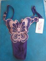 Sexy string met vlinder paars (NIEUW), Kleding | Dames, Geen merk, Ophalen of Verzenden, Paars, String