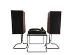 Prachtige vintage teak B&W DM/4 speakers met Maja stands, Audio, Tv en Foto, Luidsprekers, Ophalen, Gebruikt, Overige typen, 60 tot 120 watt