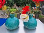 Set vazen, turquoise,keramiek.DALEN,DRENTHE, Blauw, Aardewerk of Porselein, Ophalen of Verzenden, Zo goed als nieuw