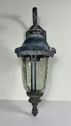 Metalen buitenlamp met craquelé glas, Wandlamp, Ophalen of Verzenden, 50 tot 250 watt, Waterbestendig