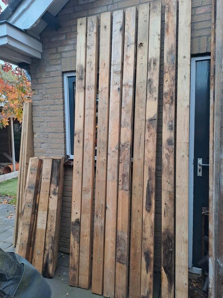 Partij houten balken, Doe-het-zelf en Verbouw, Hout en Planken, Gebruikt, Balk, Ophalen