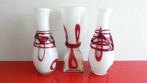 glas kunst Opaline vazen set [1318], Ophalen