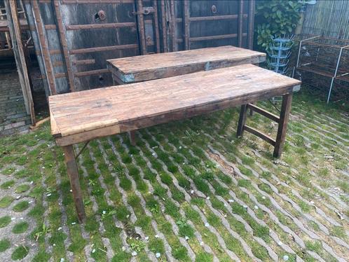 4 oude markttafels, Antiek en Kunst, Antiek | Meubels | Tafels, Ophalen