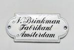 Antiek Emaille Bordje Reclamebord Deurpostje Amsterdam, Verzenden