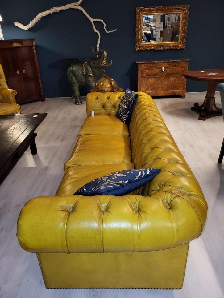 Chesterfield sofa, chesterfield meubelen, rundleder, div. kl, Huis en Inrichting, Banken | Bankstellen, Nieuw, Rechte bank, Leer