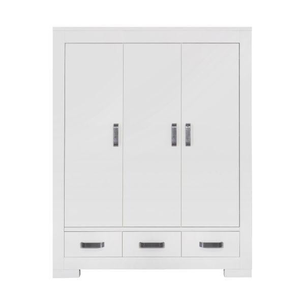 Kidsmill Brent Kledingkast 3-Deurs Wit, Ophalen, Kast, 50 tot 70 cm, Nieuw