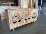 Dressoir Houtsnijwerk Ibiza/Boho uniek exemplaar, Huis en Inrichting, Ophalen, Met deur(en), Ibiza/Boho/Botanisch, 150 tot 200 cm