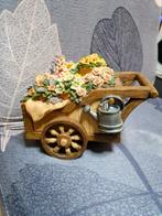 Vintage bloemenkar met muziekdoos erin, Antiek en Kunst, Ophalen of Verzenden