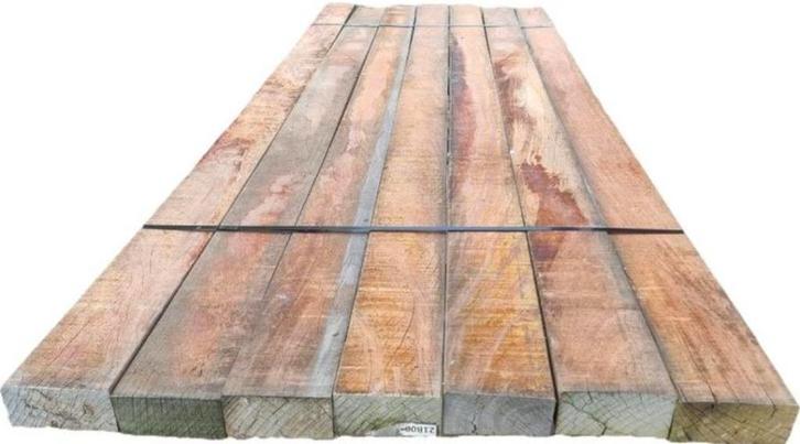 7 Hardhouten balken 8.0x16.0 cm / 3.05 meter lang nr: HB43, Tuin en Terras, Palen, Balken en Planken, Balken, 250 cm of meer, Hardhout