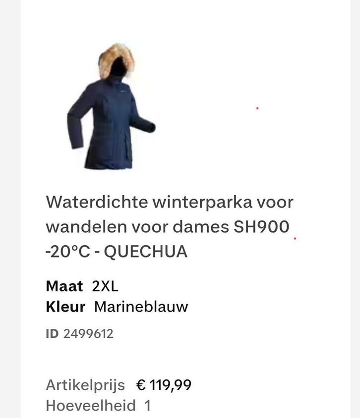 Dames Winterparka, Kleding | Dames, Jassen | Zomer, Zo goed als nieuw, Maat 46/48 (XL) of groter, Blauw, Ophalen