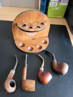 Antiek pijpenrekje met 4 pijpen., Antiek en Kunst, Ophalen of Verzenden