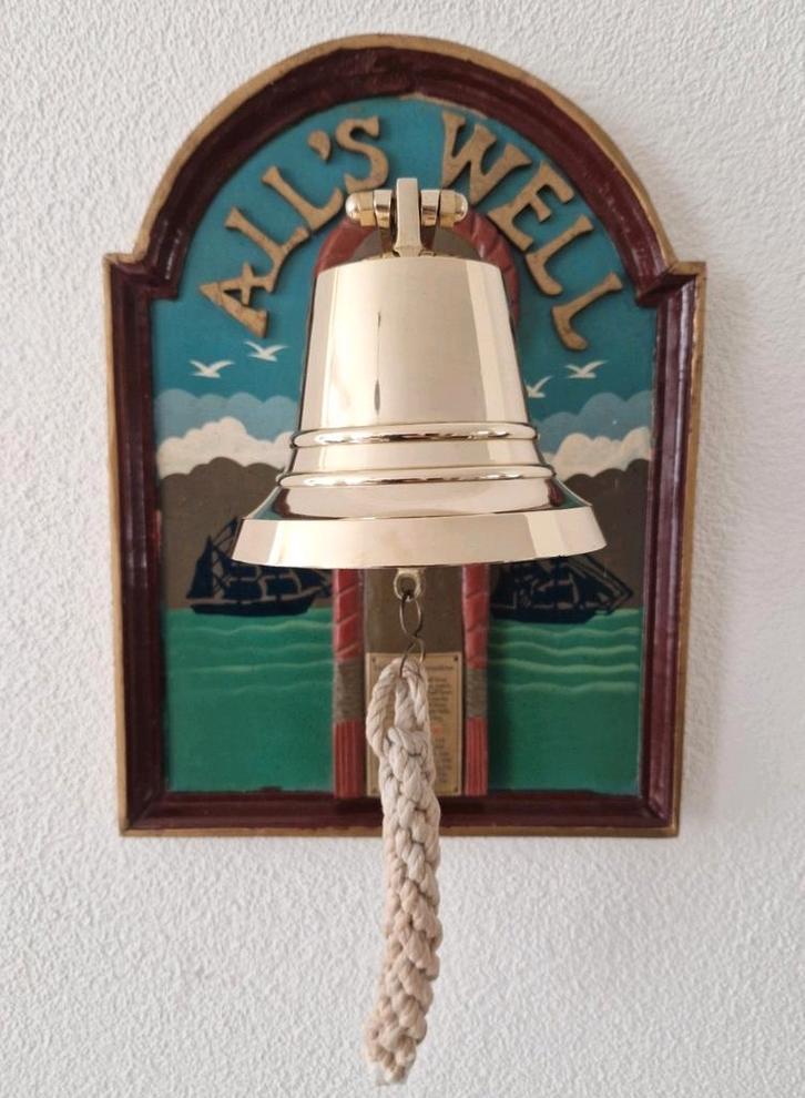 All's Well messing maritieme stuurman bel., Antiek en Kunst, Curiosa en Brocante, Ophalen of Verzenden