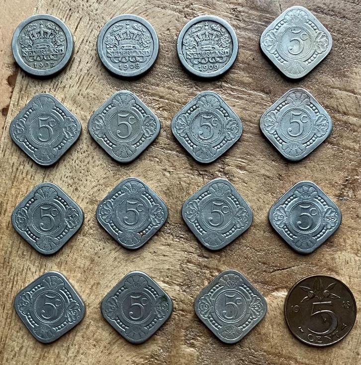 complete serie stuivers / 5 cent Wilhelmina, Postzegels en Munten, Munten | Nederland, Setje, 5 cent, Koningin Wilhelmina, Ophalen