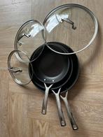 Le Creuset koekenpan met 4x sterkere anti-aanbaklaag set, Huis en Inrichting, Keuken | Potten en Pannen, Gebruikt, Aluminium, Ophalen of Verzenden