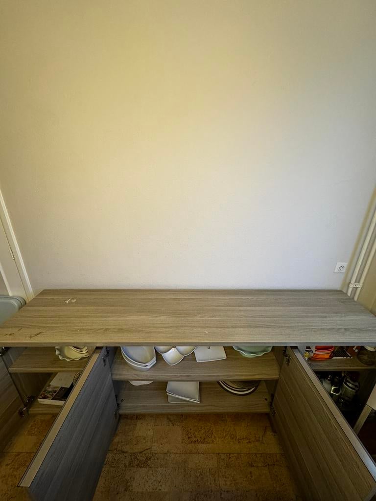 Luxe dressoir lichtgrijs eiken MOET ZSM WEG, Ophalen, Gebruikt