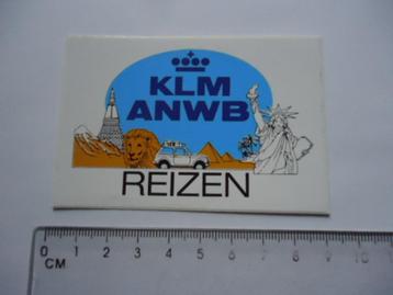 sticker oud KLM ANWB reizen retro koffer plastic  beschikbaar voor biedingen