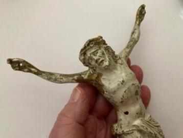Vintage Corpus Christi, Geverfd  Metalen Corpus, 24 cm beschikbaar voor biedingen