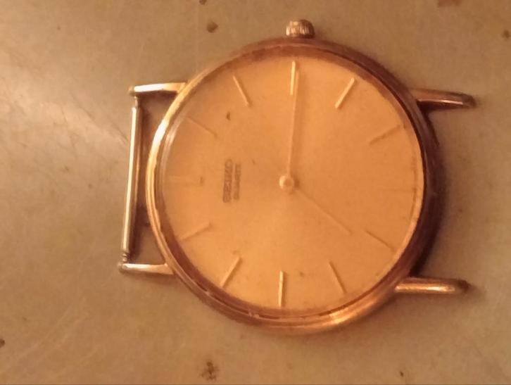 Vintage Seiko Quartz Herenhorloge - Goudkleurig, Sieraden, Tassen en Uiterlijk, Horloges | Antiek, Polshorloge, Seiko, Goud, 1960 of later