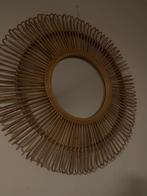 Ronde spiegel met bamboeranden(2stuks), Ophalen, Minder dan 50 cm, Rond, Zo goed als nieuw