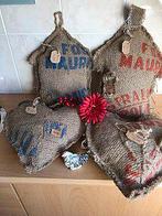 Grove jute kussen en accessoires, Blauw, Ophalen of Verzenden