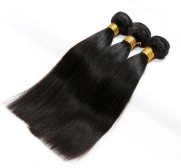 Zwarte Brazilian Virgin Human Hair Extensions Steil Haar beschikbaar voor biedingen