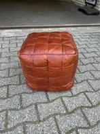 Nieuwe poef handgemaakt 100% rundleer diverse kleuren, Minder dan 50 cm, Vierkant, Nieuw, Ophalen of Verzenden