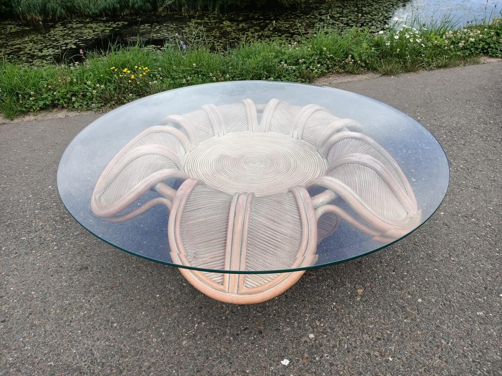 Vintage Italiaanse bellflower salontafel | Vivai del Sud, Ophalen, Rond, Zo goed als nieuw, Minder dan 50 cm