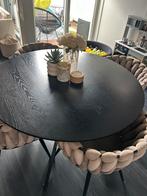 Eettafel rond zwart 120 cm, Huis en Inrichting, Tafels | Eettafels, Ophalen, Gebruikt, Rond, Vier personen