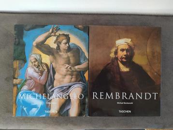 Twee boeken: Rembrandt en Michelangelo  beschikbaar voor biedingen