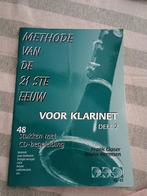 Klarinet Deel 2 - Inclusief CD  - Methode 21ste eeuw, Ophalen of Verzenden, Gebruikt, Les of Cursus, Klarinet
