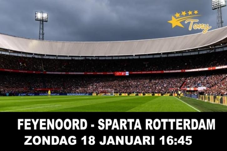 FEYENOORD - Sparta Rotterdam tickets | Vak Z2 aan het veld, Tickets en Kaartjes, Sport | Voetbal, Drie personen of meer, September