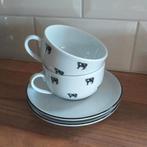 2 Leuke kop en schotels koeien  zwart-wit, Ophalen of Verzenden, Nieuw, Kop en/of schotel