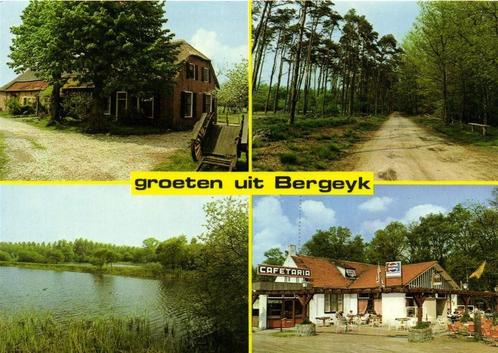 Groeten uit Bergeyk - 4 afb o.a. cafetaria - ongelopen, Verzamelen, Ansichtkaarten | Nederland, Ongelopen, Overijssel, Ophalen of Verzenden