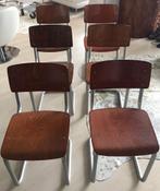 Retro Stoelen - Schoolstoelen, Vijf, Zes of meer stoelen, Gebruikt, Retro, Bruin