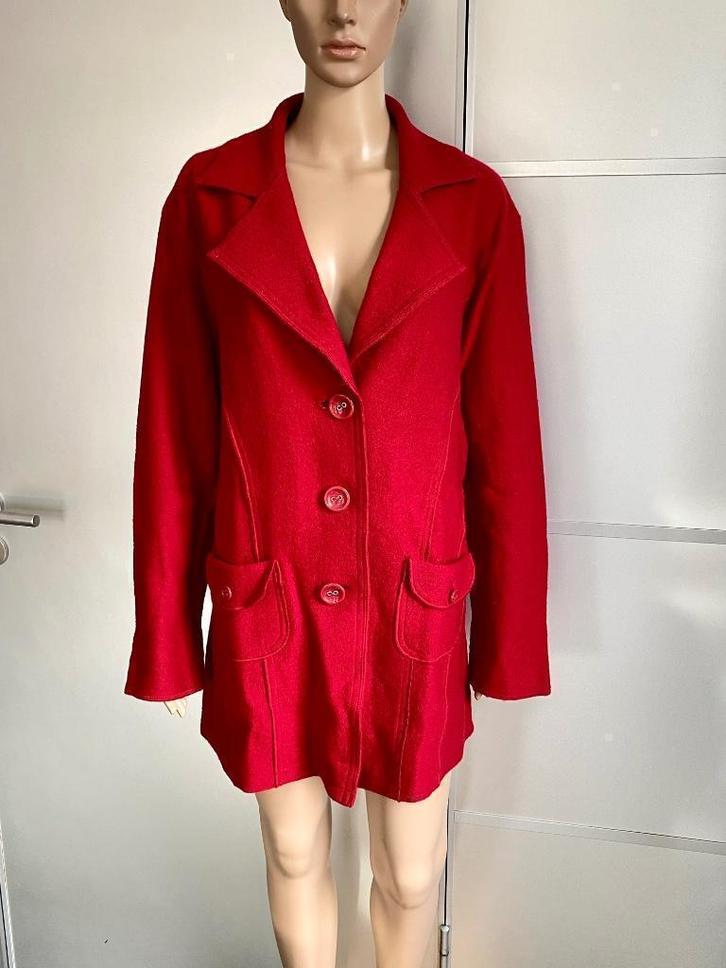 J19 Gerry Weber maat Maat L=42/44 wollen jas winterjas rood, Kleding | Dames, Jasjes, Kostuums en Pakken, Zo goed als nieuw, Jasje