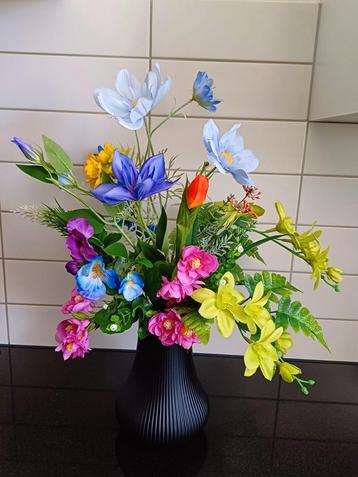  Zijden bloemen boeket in vaas - Nieuw! beschikbaar voor biedingen
