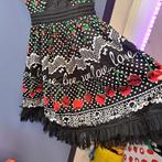 Hell Bunny jurk met kersen, kant en LOVE print Maat M 48977, Maat 38/40 (M), ., Zwart, Ophalen of Verzenden